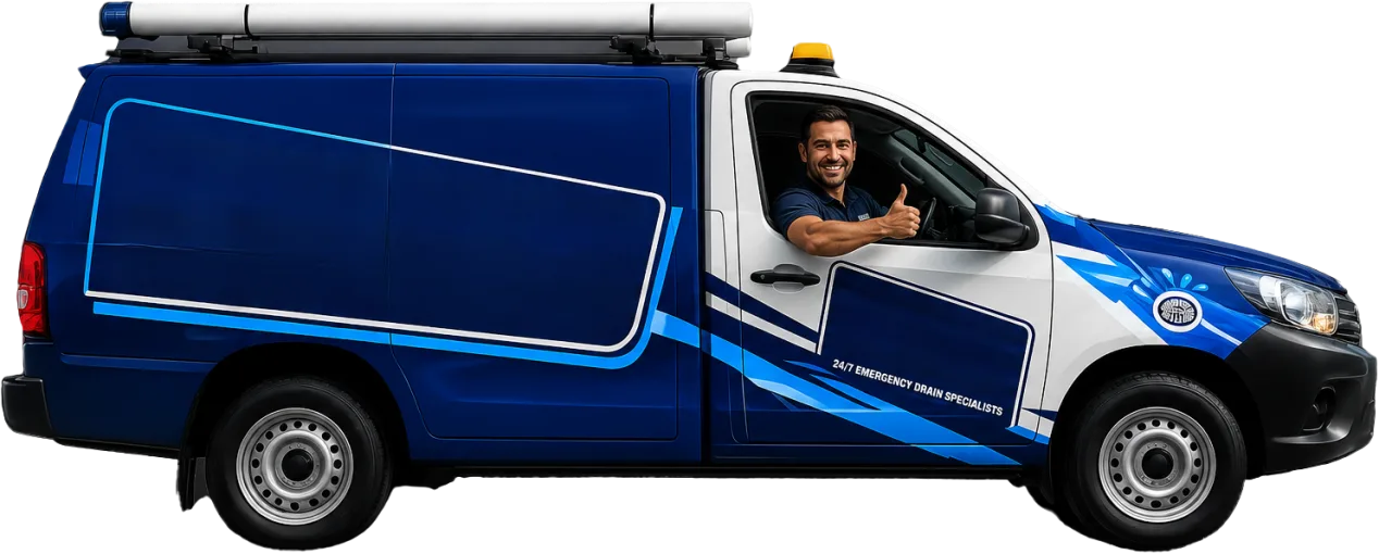 Our drain service van out on a Darling Point job