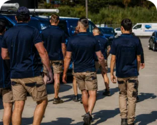 Plumbers loading up before a Darling Point job